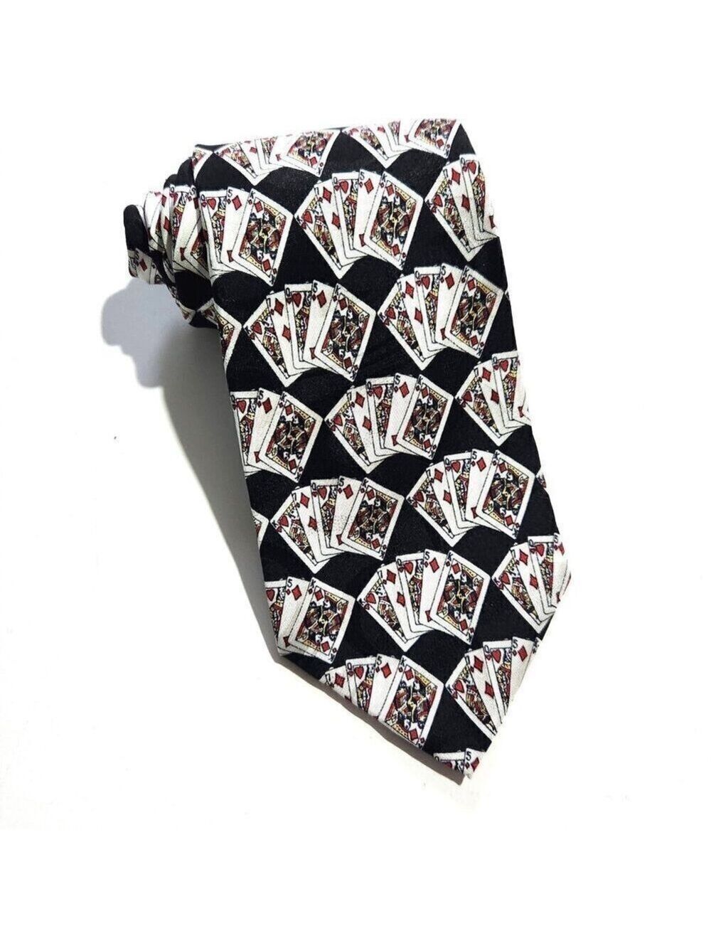 Museum Artifacts Tie Mens Necktie Poker Playing Cards All Silk Handmade
